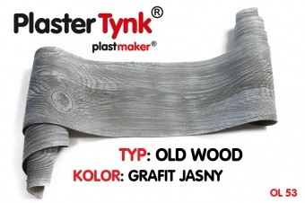 Elastyczna deska elewacyjna PLASTERTYNK Old Wood  "grafit jasny" OL 53  21x240cm